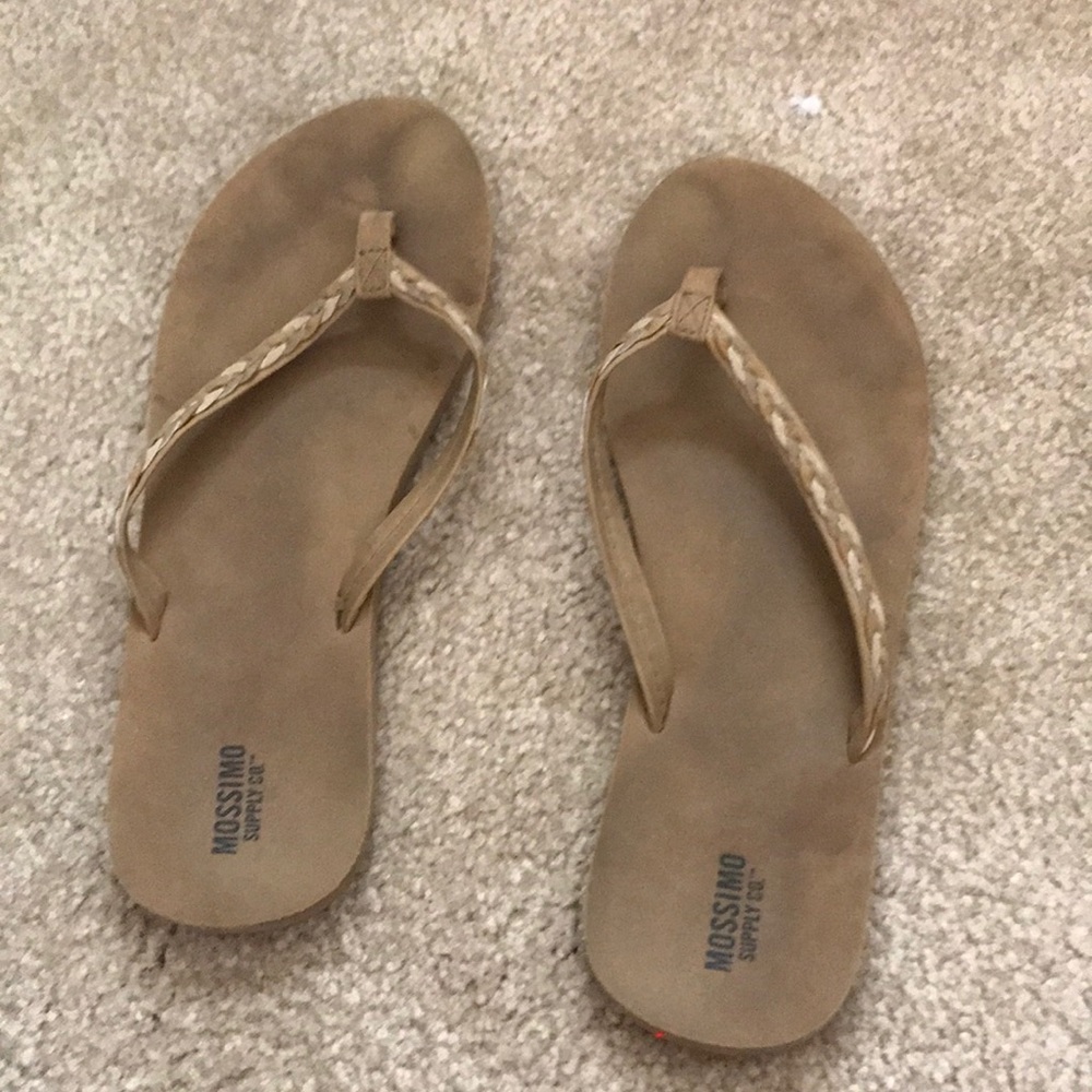tan flip flops